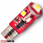  DLED Red Светодиодная автолампа W5W 4 LED SMD3528 + 1 LED SMD5050 (2шт.)